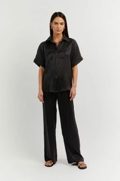 DISSH Boutiques CLOTHING EVANS BLACK SILK VACATION SHIRT