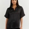 DISSH Boutiques CLOTHING EVANS BLACK SILK VACATION SHIRT