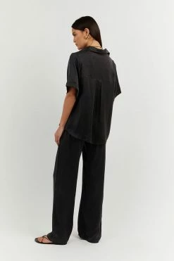 DISSH Boutiques CLOTHING EVANS BLACK SILK VACATION SHIRT