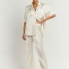 DISSH Boutiques SIMONE PEARL SATIN VACATION SHIRT