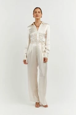 DISSH Boutiques CLOTHING SIMONE PEARL GATHERED SHIRT