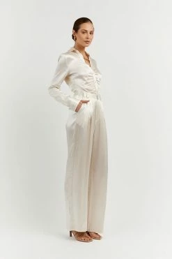 DISSH Boutiques CLOTHING SIMONE PEARL GATHERED SHIRT