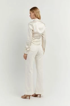 DISSH Boutiques CLOTHING SIMONE PEARL GATHERED SHIRT