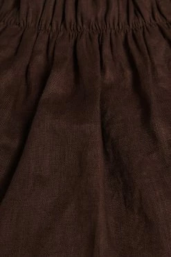 DISSH Boutiques JONES CHOCOLATE LINEN TIE CROP TOPS