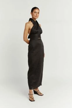 Best Pirce ⌛ DISSH Boutiques TOPS ESME BLACK LINEN CROP TOP ⭐ 11 DISSH Boutiques TOPS ESME BLACK LINEN CROP TOP