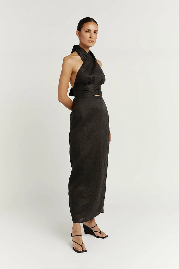 Best Pirce ⌛ DISSH Boutiques TOPS ESME BLACK LINEN CROP TOP ⭐ 4 DISSH Boutiques TOPS ESME BLACK LINEN CROP TOP