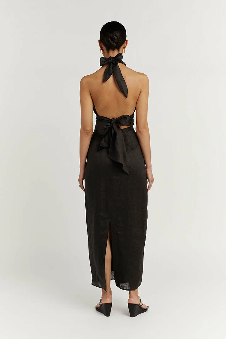 Best Pirce ⌛ DISSH Boutiques TOPS ESME BLACK LINEN CROP TOP ⭐ 3 DISSH Boutiques TOPS ESME BLACK LINEN CROP TOP