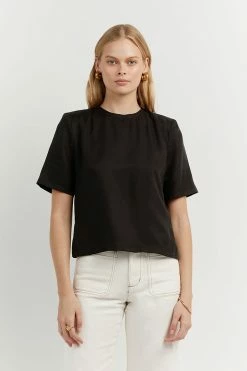 DISSH Boutiques SASHA BLACK PADDED TSHIRT