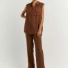DISSH Boutiques SASHA TAN CUPRO SLEEVELESS SHIRT
