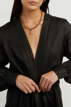 Cheapest ๐ DISSH Boutiques DALE BLACK LINEN MINI WRAP ๐ DRESS CLOTHING ๐ 13 DISSH Boutiques DALE BLACK LINEN MINI WRAP DRESS CLOTHING