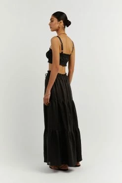 DISSH Boutiques CLOTHING BONNIE BLACK TIERED LONG SKIRT
