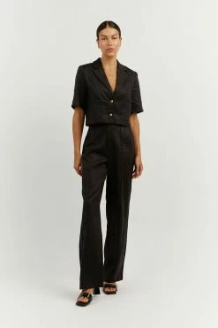 DISSH Boutiques LOGAN BLACK LINEN PANT CLOTHING