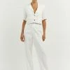 DISSH Boutiques LOGAN OFF WHITE LINEN PANT CLOTHING