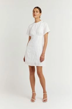 DISSH Boutiques CLOTHING NOVA WHITE LINEN MINI DRESS
