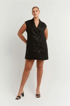 Outlet ๐งจ DISSH Boutiques LOGAN BLACK LINEN BLAZER ๐ DRESS CLOTHING ๐งจ 19 DISSH Boutiques LOGAN BLACK LINEN BLAZER DRESS CLOTHING