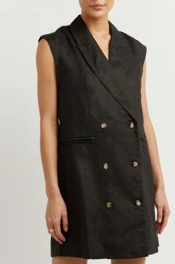 Outlet ๐งจ DISSH Boutiques LOGAN BLACK LINEN BLAZER ๐ DRESS CLOTHING ๐งจ 21 DISSH Boutiques LOGAN BLACK LINEN BLAZER DRESS CLOTHING