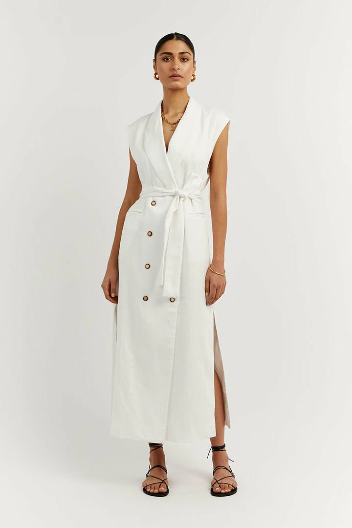 Promo ๐ฅ DISSH Boutiques LOGAN OFF WHITE LINEN MIDI ๐ DRESS ๐ฅฐ 1 DISSH Boutiques LOGAN OFF WHITE LINEN MIDI DRESS
