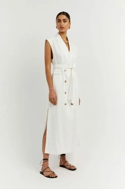 Promo ๐ฅ DISSH Boutiques LOGAN OFF WHITE LINEN MIDI ๐ DRESS ๐ฅฐ 7 DISSH Boutiques LOGAN OFF WHITE LINEN MIDI DRESS