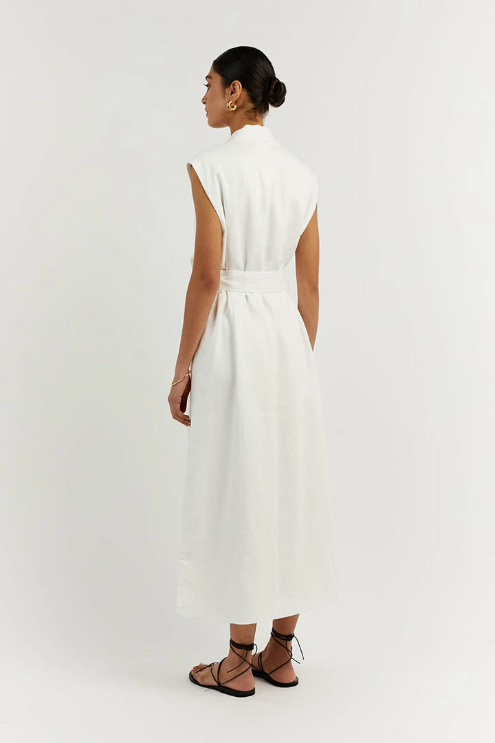 Promo ๐ฅ DISSH Boutiques LOGAN OFF WHITE LINEN MIDI ๐ DRESS ๐ฅฐ 4 DISSH Boutiques LOGAN OFF WHITE LINEN MIDI DRESS
