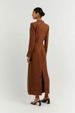 DISSH Boutiques SASHA TAN WRAP MIDI DRESS