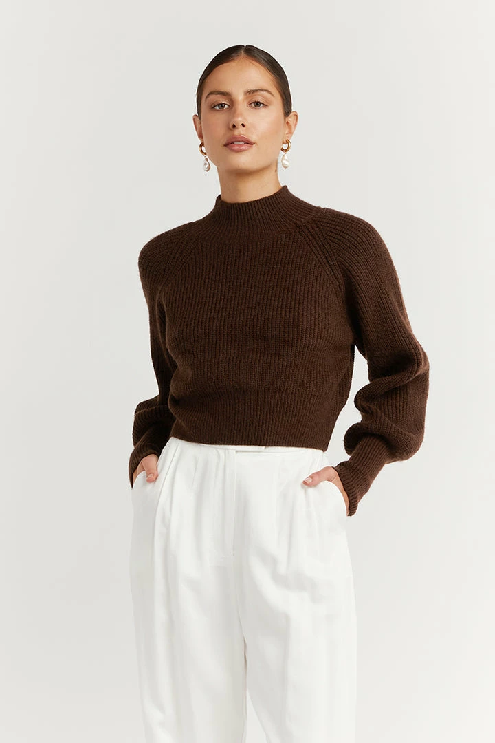 Deals ๐ฅฐ DISSH Boutiques AIDA CHOCOLATE CROPPED KNIT JUMPER โ 2 DISSH Boutiques AIDA CHOCOLATE CROPPED KNIT JUMPER