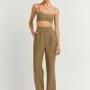 DISSH Boutiques KARLA FERN LINEN BLEND CROP TOP
