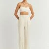 DISSH Boutiques KARLA OFF WHITE LINEN BLEND CROP CLOTHING
