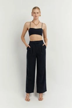 DISSH Boutiques KARLA NAVY LINEN BLEND PANT