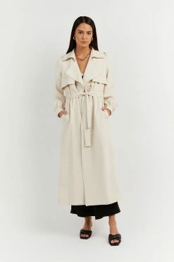 New ๐ SENSO CLOTHING SERENA STONE GATHERED TRENCH ๐ 8 SENSO CLOTHING SERENA STONE GATHERED TRENCH