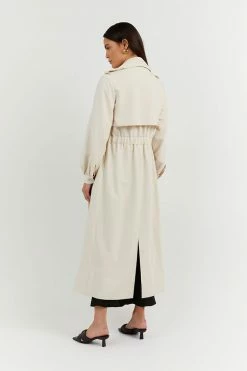 New ๐ SENSO CLOTHING SERENA STONE GATHERED TRENCH ๐ 10 SENSO CLOTHING SERENA STONE GATHERED TRENCH
