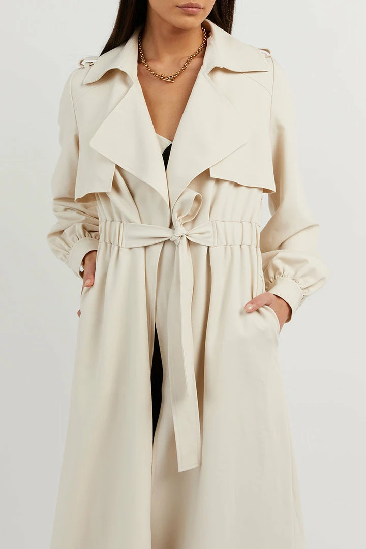 New ๐ SENSO CLOTHING SERENA STONE GATHERED TRENCH ๐ 6 SENSO CLOTHING SERENA STONE GATHERED TRENCH