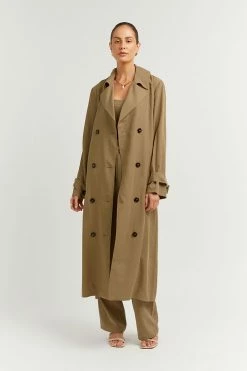 DISSH Boutiques FALLON FERN LINEN BLEND TRENCH THE BUMP FRIENDLY EDIT