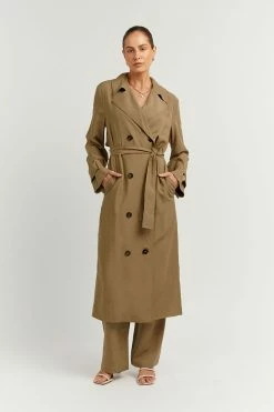 DISSH Boutiques FALLON FERN LINEN BLEND TRENCH THE BUMP FRIENDLY EDIT