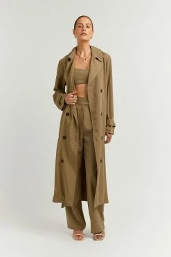 DISSH Boutiques FALLON FERN LINEN BLEND TRENCH THE BUMP FRIENDLY EDIT