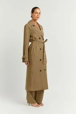 DISSH Boutiques FALLON FERN LINEN BLEND TRENCH THE BUMP FRIENDLY EDIT