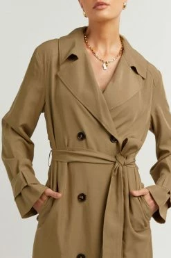 DISSH Boutiques FALLON FERN LINEN BLEND TRENCH THE BUMP FRIENDLY EDIT