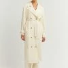DISSH Boutiques THE BUMP FRIENDLY EDIT FALLON OFF WHITE LINEN BLEND TRENCH