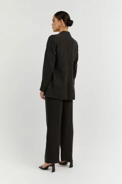 DISSH Boutiques CLOTHING KARLA BLACK LINEN BLEND BLAZER