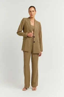DISSH Boutiques KARLA FERN GREEN LINEN BLEND BLAZER