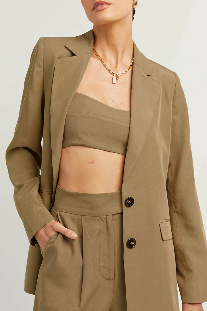 Wholesale ๐ DISSH Boutiques KARLA FERN GREEN LINEN BLEND BLAZER ๐ 7 DISSH Boutiques KARLA FERN GREEN LINEN BLEND BLAZER