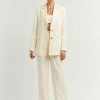 DISSH Boutiques CLOTHING KARLA OFF WHITE LINEN BLEND BLAZER