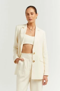 Cheapest ๐ฅฐ DISSH Boutiques CLOTHING KARLA OFF WHITE LINEN BLEND BLAZER ๐ฅฐ 8 DISSH Boutiques CLOTHING KARLA OFF WHITE LINEN BLEND BLAZER