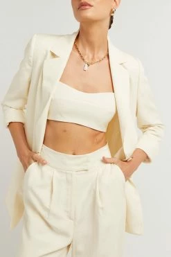 Cheapest ๐ฅฐ DISSH Boutiques CLOTHING KARLA OFF WHITE LINEN BLEND BLAZER ๐ฅฐ 11 DISSH Boutiques CLOTHING KARLA OFF WHITE LINEN BLEND BLAZER