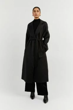 DISSH Boutiques MATILDA BLACK WOOL FELT COAT CLOTHING