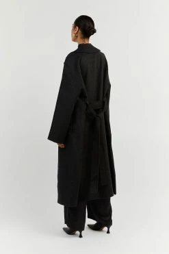 DISSH Boutiques MATILDA BLACK WOOL FELT COAT CLOTHING