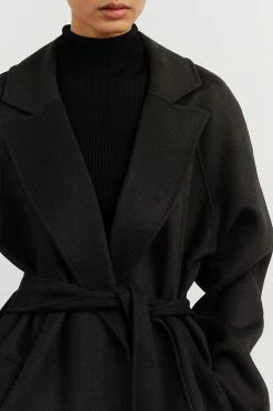 DISSH Boutiques MATILDA BLACK WOOL FELT COAT CLOTHING