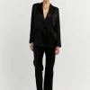 DISSH Boutiques CLOTHING KIAH BLACK SATIN BLAZER
