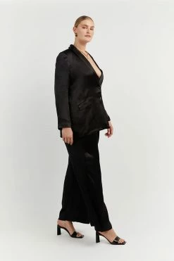 DISSH Boutiques CLOTHING KIAH BLACK SATIN BLAZER