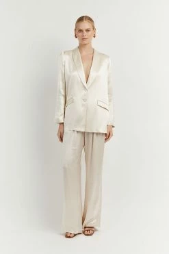 DISSH Boutiques KIAH PEARL SATIN BLAZER CLOTHING