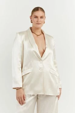 DISSH Boutiques KIAH PEARL SATIN BLAZER CLOTHING